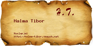 Halma Tibor névjegykártya